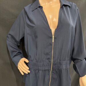 Michael Kors Navy Zip Front Blouse Jacket – Size XL